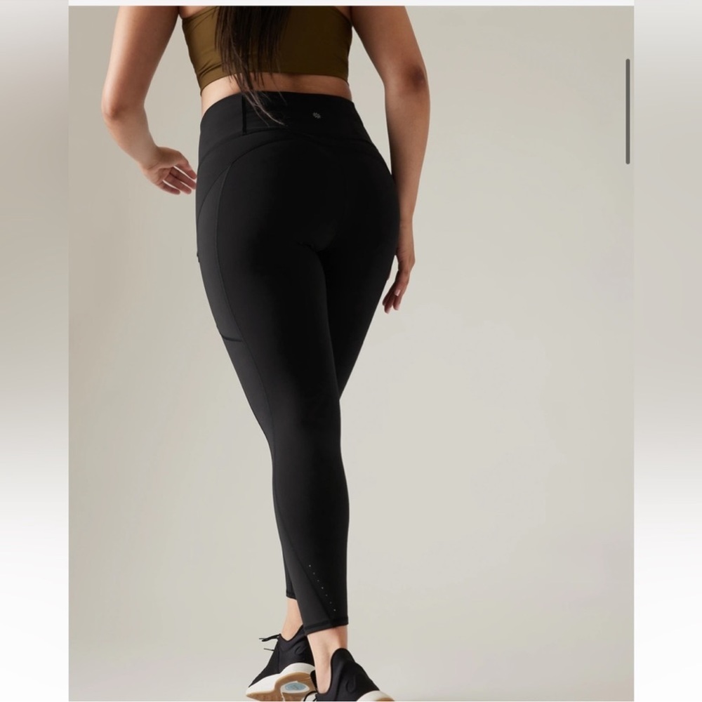 NWOT Athleta Rainier Tights Fleece Lined Black (Large) - Picture 9 of 12